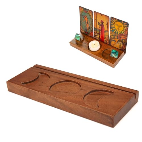 Tarotständer – Tarotrahmen, Tarot-Kartenhalter aus Holz, Tarot-Kartenhalter, rechteckiger Holz-Kartenhalter, Instrument zur Wahrsagung von Hexen mit Design von Opilroyn