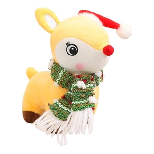 Vistaprint Weihnachtsspielzeug aus Plüsch, Hirsch-Plüschspielzeug 18 cm | Weihnachtshirsch – Plüschspielzeug aus kuscheligem Elch, weiches Elch-Plüschspielzeug mit Weihnachtshut mit Schal von Opilroyn