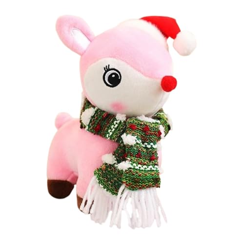Vistaprint Weihnachtsspielzeug aus Plüsch, Hirsch-Plüschspielzeug 18 cm | Weihnachtshirsch – Plüschspielzeug aus kuscheligem Elch, weiches Elch-Plüschspielzeug mit Weihnachtshut mit Schal von Opilroyn