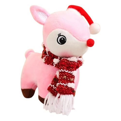 Vistaprint Weihnachtsspielzeug aus Plüsch, Hirsch-Plüschspielzeug 18 cm | Weihnachtshirsch – Plüschspielzeug aus kuscheligem Elch, weiches Elch-Plüschspielzeug mit Weihnachtshut mit Schal von Opilroyn