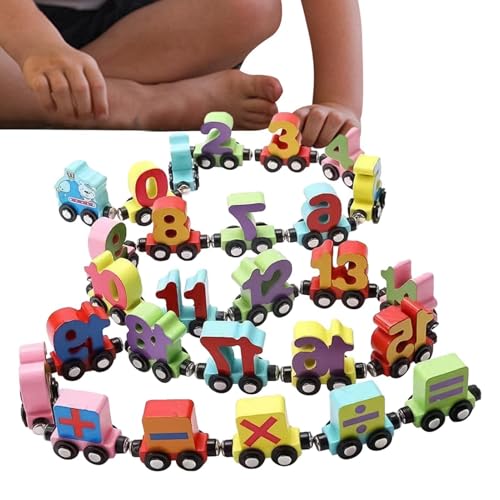 Züge Set Holz Züge Set Magnetische Alphabet Zug Set | Magnetisches Züge Spielzeug Alphabet Alphabet für Kinder | Lernspielzeug für Kinder, Bunte Züge Set Hirse von Opilroyn