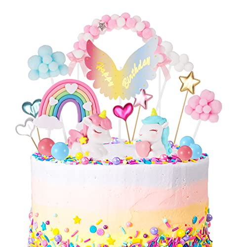 Opopark 26 Stück Einhorn Tortendeko Regenbogen Tortendeko Happy Birthday Torten Topper Luftballon Sternen Cake-Topper Kuchen Aufsätze für Mädchen Geburtstag Opopark 26 Stück Einhorn Tortendeko Regenbogen Tortendeko Happy Birthday Torten Topper Luftballon Sternen Cake-Topper Kuchen Aufsätze für Mädchen Geburtstag von Opopark