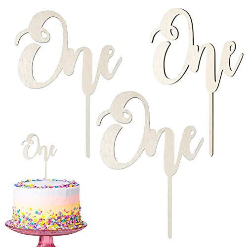Opopark 3 Stück Cake Topper personalisiert aus Holz,Cake Topper 1. Geburtstag Tortendekoration Tortenaufsatz für Den 1. Geburtstag Die 1. Jahrestagsfeier von Opopark