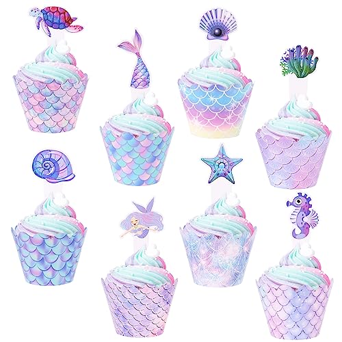 Opopark Meerjungfrau Tortendeko,48 Stück Mermaid Cake Toppers Kuchen Deko Kinder Frauen Geburtstag Deko für Cupcake Toppers Wrappers Meerjungfrau Thema Party Dekoration Opopark Meerjungfrau Tortendeko,48 Stück Mermaid Cake Toppers Kuchen Deko Kinder Frauen Geburtstag Deko für Cupcake Toppers Wrappers Meerjungfrau Thema Party Dekoration von Opopark