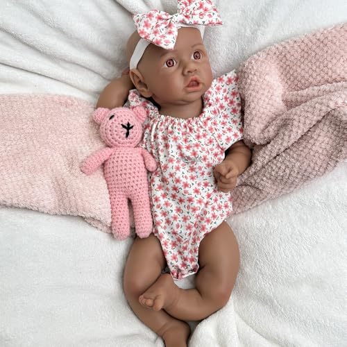 Oppaionaho 18 Inch Reborn Baby Dolls Silicone Full Body African American Black Girl, Lifelike Newborn Baby Doll Handmade Painted Reborn Babies for Kids Oppaionaho 18 Inch Reborn Baby Dolls Silicone Full Body African American Black Girl, Lifelike Newborn Baby Doll Handmade Painted Reborn Babies for Kids von Oppaionaho