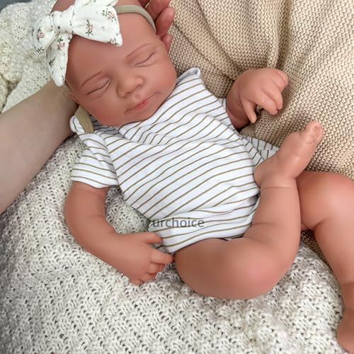 Oppaionaho 19'' Pascale Ganzkörper Silikon Reborn Babypuppe, Neugeborenen-Jungenpuppe mit Realistische Aussehen (Junge- Braun) von Oppaionaho