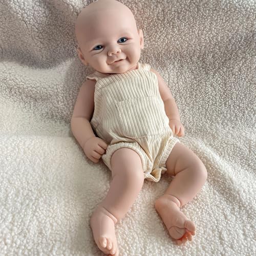 Oppaionaho 43CM Realistische Vollsilikon-Reborn-Babypuppen, Flexibel, Lebensechte Weiche Neugeborene Mädchen, DIY-Rohlingpuppe (Unbemalt- Kaukasisch) von Oppaionaho