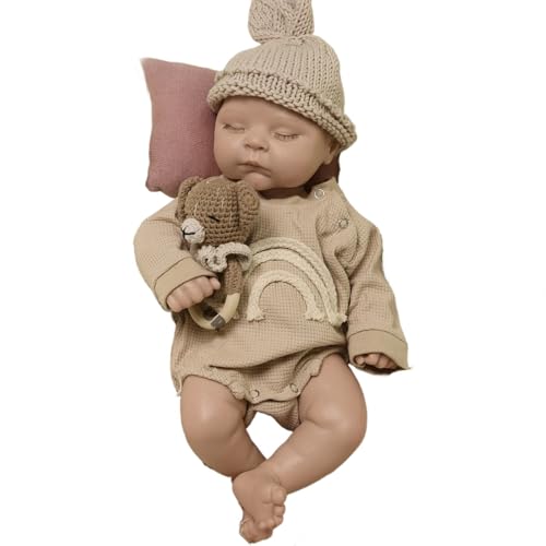 Oppaionaho 45 cm große lebensechte Reborn-Babypuppen – Neugeborener Junge, 3,2 kg, aus Platin-Silikon, anatomisch korrekt, schlafend, lebensecht, mit Geschenkbox, Unbemalt von Oppaionaho