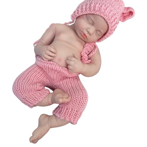 Oppaionaho 50,8 cm Ganzkörper-Puppe aus solidem Silikon, Reborn-Puppe, Mädchen, 3D-bemalt, Neugeborene, Babypuppe, die echt schlafende Babys aussehen 01 von Oppaionaho