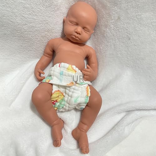 Oppaionaho 50CM Realistische Ganzkörper-Reborn-Babypuppen aus Silikon, Lebensechte Weiche Braun Neugeborenenpuppe, DIY-Rohlingpuppe (Mädchen- Unbemalt) von Oppaionaho