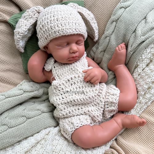 Oppaionaho 50CM Realistische Ganzkörper-Reborn-Babypuppen aus Silikon, Lebensechte Weiche Braun Neugeborenenpuppe Geschenk (Junge- Bemalt) von Oppaionaho