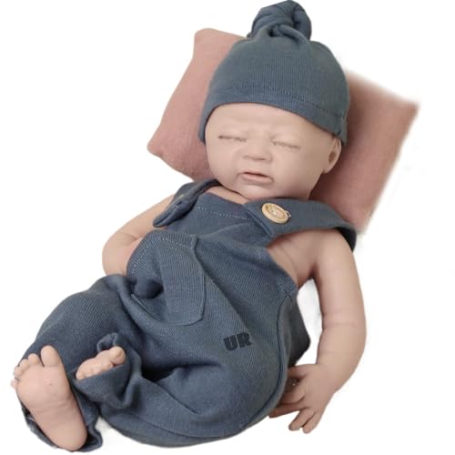 Oppaionaho Lebensechte 46 cm Neugeborenen-Babypuppe Junge aus Vollsilikon, kein Vinyl, weiche Reborn-Babypuppe, Sammlerstück, waschbar, Unbemalt von Oppaionaho