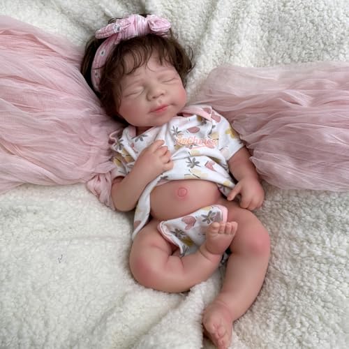 Oppaionaho Lifelike 19 Inch Pascale Girl Full Body Silicone Baby Dolls with Hand Rooted Hair, Real Life Newborn Doll Advanced Painted Gift (Girl) von Oppaionaho