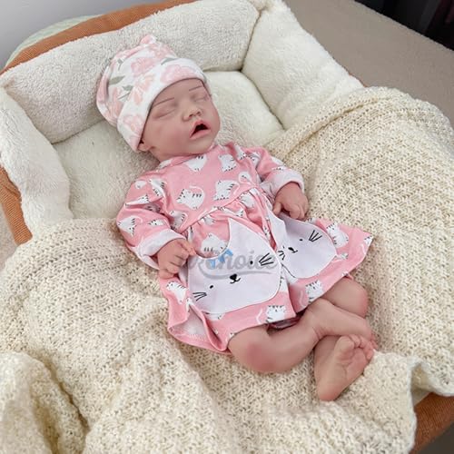 Oppaionaho Realistische Reborn-Babypuppen aus Silikon – lebensechte 43 cm große Neugeborenenpuppe für Kinder, Senioren und Sammler (Kaukasisch) von Oppaionaho
