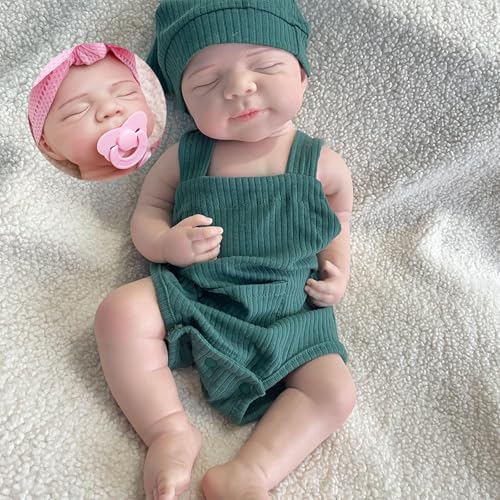 Realistic 19 inch Pascale Boy Open Mouth Full Body Silicone Reborn Baby Dolls, Lifelike Sleeping Newborn Doll Anatomically Correct (Boy) von Oppaionaho