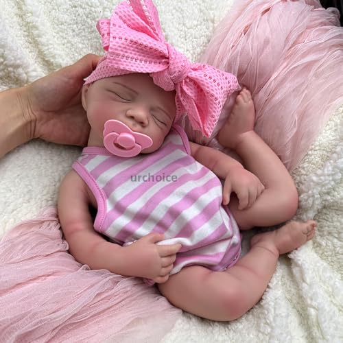 Realistic 19 inch Pascale Girl Open Mouth Full Body Silicone Reborn Baby Dolls, Lifelike Sleeping Newborn Doll Anatomically Correct (Girl) von Oppaionaho