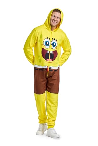 OppoSuits Adult Spongebob Onesie - Nickelodeon One-Piece Pyjamas - Loose Fit - Inklusive Taschen - Gelb von OppoSuits