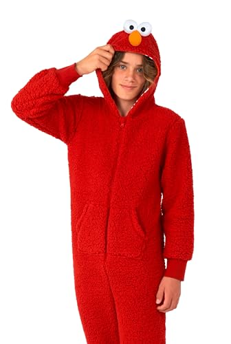 OppoSuits Kinder Elmo Onesie - Sesamstraße Einteiliger Schlafanzug - Lose Passform - Inklusive Taschen - Rot von OppoSuits