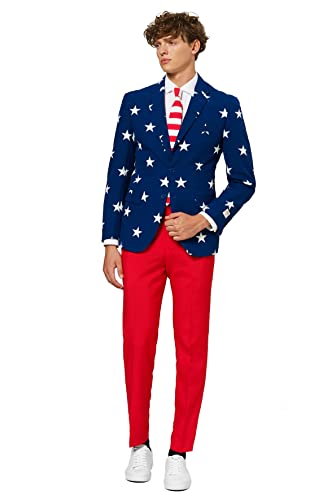 Opposuits OSUI-0023-EU54 - Stars and Stripes - USA Kostüm, Größe 54, mehrfarbig von OppoSuits