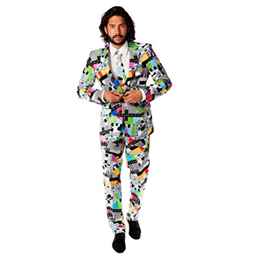 Testival Testbild Anzug bunt Slimline Herren 3-teilig Premium Gr 48 von OppoSuits