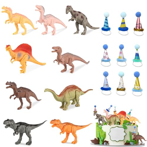 Dinosaurier Tortendeko, Dinosaurier Kuchen Deko, 18 Stück Kuchendeko Dino Set, Dino Geburtstag Tortendeko, Dinosauriers Figuren Set, Cake Toppers mit Mini Geburtstagshut, für Junge Mädchen Kinder Dinosaurier Tortendeko, Dinosaurier Kuchen Deko, 18 Stück Kuchendeko Dino Set, Dino Geburtstag Tortendeko, Dinosauriers Figuren Set, Cake Toppers mit Mini Geburtstagshut, für Junge Mädchen Kinder von OptiPlay