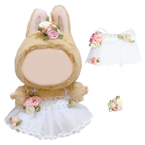 Labubv Kleidung, Kleidung für Labubv Puppe, Mini Kuscheltier Kleidung Zubehör, Kuscheltier Kleidun mit Hochzeitskleid für 14-17cm Labubv Plüsch, Plüschpuppen Kleidungsset, für Mädchen(Ohne Puppe) von OptiPlay