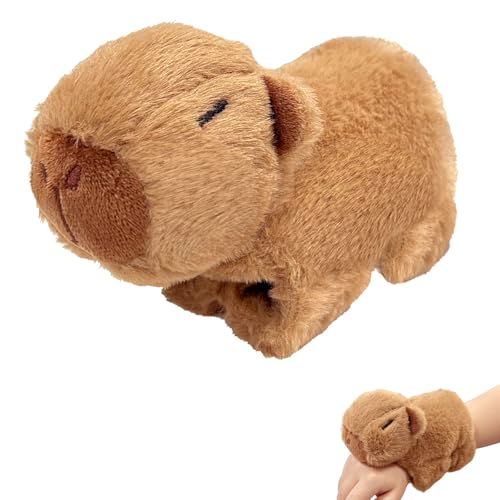 OptiPlay Capybara Schnapparmband, Capybara Kuscheltier Snap Armband, Plüsch Capybara Slap Armband, Capybara Stofftier Armbänder, Stofftier Capybara Schnapparmband, für Kinder Geschenk von OptiPlay