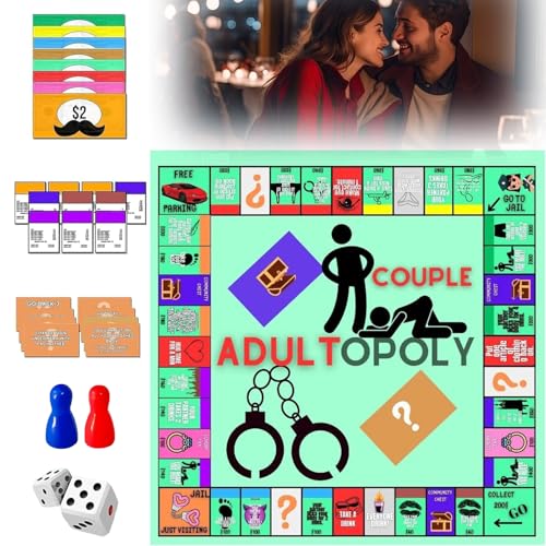 OpulHome Erwachsenen-Paar Brettspiel im Opoly - Stil mit Spielkarten für Unvergessliche Date - Nächte von OpulHome