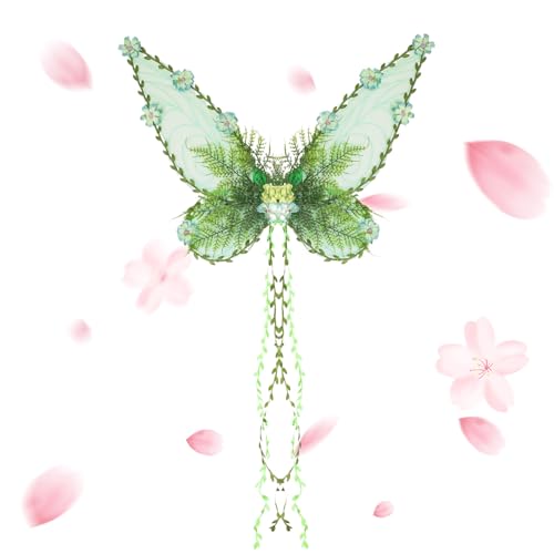 Fairy Wings, Costume with Vines, Womens Fashion Accessory, Dress-Up Prop, Outfit Piece, Elegant Fantasy Style Wear for Party Stage Performance Cosplay Holiday Pride Christmas Fairy Wings, Costume with Vines, Womens Fashion Accessory, Dress-Up Prop, Outfit Piece, Elegant Fantasy Style Wear for Party Stage Performance Cosplay Holiday Pride Christmas von Opvonxeh