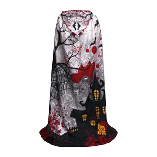 Halloween-Umhang für Erwachsene, Halloween-Umhang, Kapuzenumhang in voller Länge mit gruseligem Druck, Kapuzenkleid für Maskerade, Cosplay-Umhang für Frauen und Männer, Kostümzubehör Halloween-Umhang für Erwachsene, Halloween-Umhang, Kapuzenumhang in voller Länge mit gruseligem Druck, Kapuzenkleid für Maskerade, Cosplay-Umhang für Frauen und Männer, Kostümzubehör von Opvonxeh