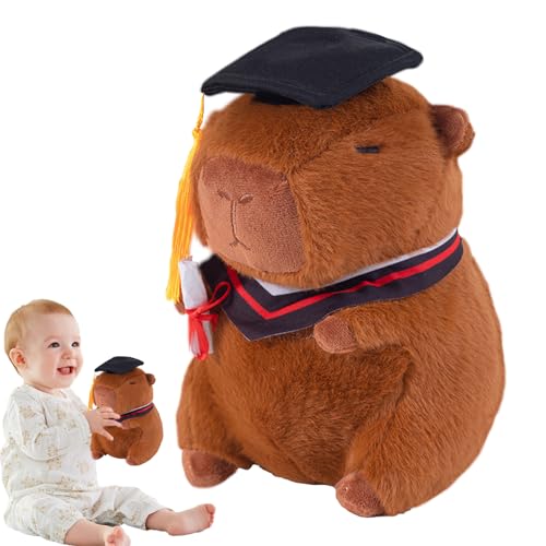 Opvonxeh Capybara Plush Stuffed Toy 9-Inch, Adorable Graduate Design with Hat and Degree Uniform, Soft Pillow, Cute Home Decor for Students, Celebrations, Graduation Present Opvonxeh Capybara Plush Stuffed Toy 9-Inch, Adorable Graduate Design with Hat and Degree Uniform, Soft Pillow, Cute Home Decor for Students, Celebrations, Graduation Present von Opvonxeh