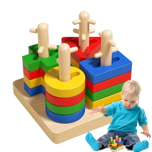 Opvonxeh Educational Playset, Learning Toy Set, Preschool Activity Blocks, Kids Matching Game, 5x5x4.61 Inches, Long Lasting Learnings Experience for Preschoolers and Young Learners von Opvonxeh