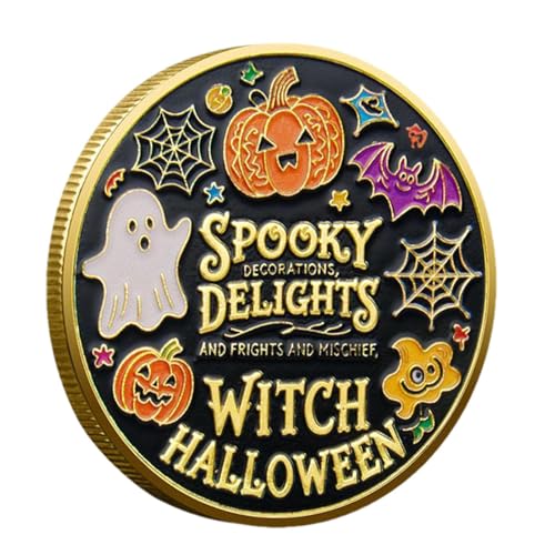 Opvonxeh Halloween-Gedenkmünze – Funny Festival Ecke zum Sammeln, Design mit komplexer Gravur, Urlaubserinnerung für Erwachsene, Geburtstag, Party, Schrank von Opvonxeh