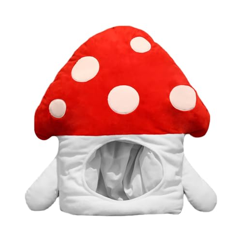 Opvonxeh Mushroom Hat, Masquerade Cosplay Headwear, 45cm Soft Plush Red Cap, 15.75 Inches Funny Costume Headpiece For Themed Parties, Festivals, And Prom Dress-Up Events von Opvonxeh