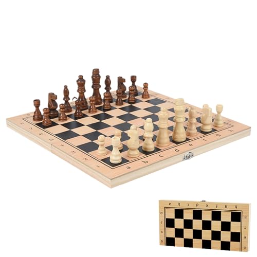 Schachspiele Für Erwachsene - Klappbares Schachspiel aus Holz,Tragbares Strategiespiel Für Anfänger Wettkampftraining Familienunterhaltung Schachspiele Für Erwachsene - Klappbares Schachspiel aus Holz,Tragbares Strategiespiel Für Anfänger Wettkampftraining Familienunterhaltung von Opvonxeh