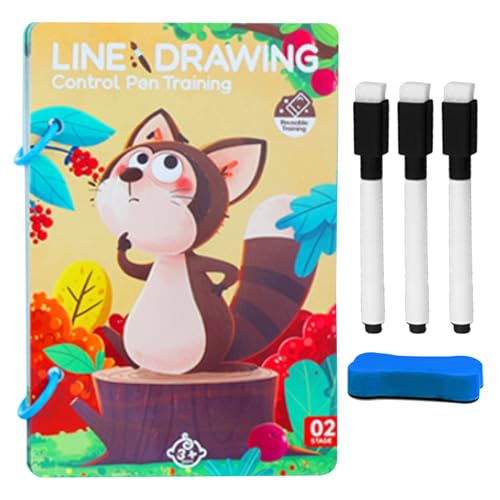 Trainings-Cards Pen Control, wiederverwendbar, frühes Lernspiel, Handschriftüsen-Tool, interaktives lustiges Design, langlebiges Material, geeignet für , Mädchen, Kinder, Studenten von Opvonxeh