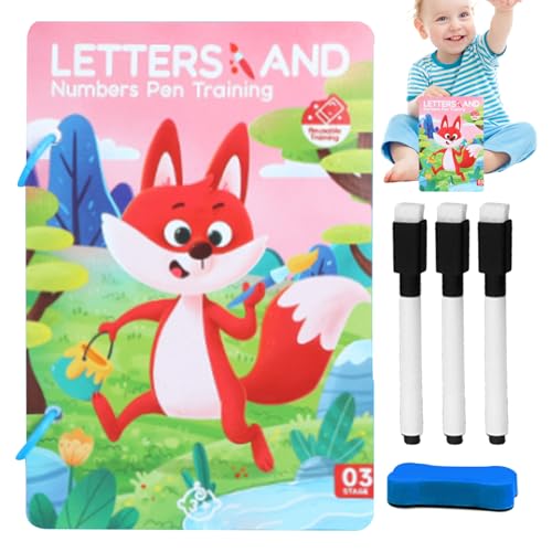Trainings-Cards Pen Control, wiederverwendbar, frühes Lernspiel, Handschriftüsen-Tool, interaktives lustiges Design, langlebiges Material, geeignet für , Mädchen, Kinder, Studenten von Opvonxeh