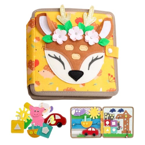 Travel Busy Toy – Lernspiel aus Filz für ruhige Aktivität, Lernbrett, Entwicklungsbrett, Feinmotorik, 1 – 3 Jahre von Opvonxeh