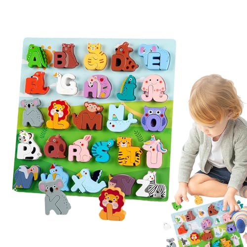 Wooden Animal Alphabet Puzzle, Educational Alphabet Matching Game, Portable Jigsaw Toy, Fun Learning Wooden for and Preschoolers Wooden Animal Alphabet Puzzle, Educational Alphabet Matching Game, Portable Jigsaw Toy, Fun Learning Wooden for and Preschoolers von Opvonxeh