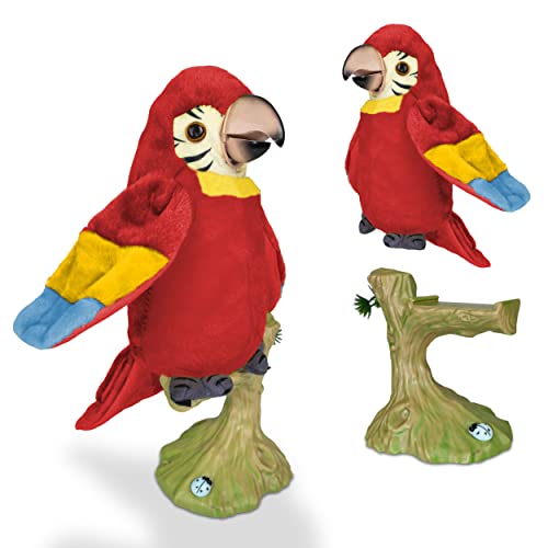 Oramics Sprechender singender Tanzender Papagei WILLI 21cm hoch mit AST Ständer 12cm - nachsprechendes Laber Plauder Tier Plüschtier Stofftier mit Aufnahme & Wiedergabefunktion Batteriebetrieb (Rot) Oramics Sprechender singender Tanzender Papagei WILLI 21cm hoch mit AST Ständer 12cm - nachsprechendes Laber Plauder Tier Plüschtier Stofftier mit Aufnahme & Wiedergabefunktion Batteriebetrieb (Rot) von Oramics