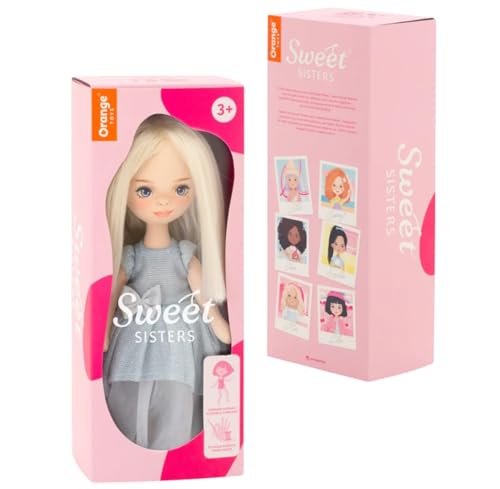 Orange Toys Sweet Sisters Puppe, Hellblaues Glitzerkleid, Blonde Haare, Ab 3 Jahren, Spielzeug für Kinder von Orange Toys