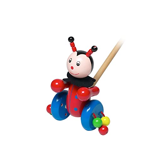 ORANGE TREE Toys Marienkäfer-Spielzeug – Tierspielzeug zum Schieben und Ziehen für 1 Jahr, Holzspielzeug – Kleinkindspielzeug, Geschenk zum 1. Geburtstag für Jungen und Mädchen – Spielzeug für frühe von Orange Tree Toys