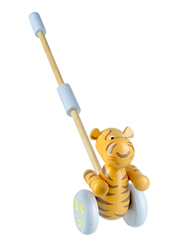 Klassisches Winnie Puuh Tigger Push Along Spielzeug, Disney Toys – Holzspielzeug, frühe Entwicklung & Aktivitätsspielzeug für Mädchen & Jungen, Kleinkindspielzeug – Offiziell lizenzierte Winnie Puuh von Orange Tree Toys