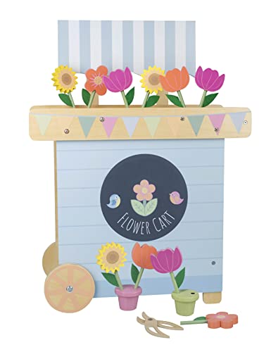 Orange Tree Toys My First Flower Cart - Pädagogisches Gartenspielzeug aus Holz für Kleinkinder, interaktives Rollenspiel und Rollenspiel - Frühe Entwicklung & Aktivitätsspielzeug für Outdoor von Orange Tree Toys