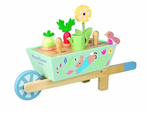 Peter Rabbit Schubkarren-Spielzeug – Kinder-Holz-Kleinkind-Gartenspielzeug, Pretend Play – Kinderspielzeug-Werkzeuge, Indoor-Outdoor-Garten-Set, Mädchen Jungen – Offizielles Lizenzprodukt von Orange Tree Toys von Orange Tree Toys