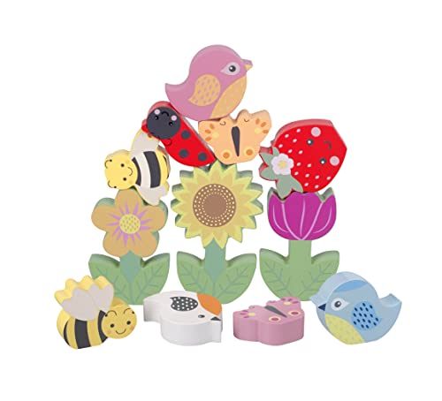 Orange Tree Toys Stapelspielzeug, Frühlingsgarten – Balancing-Spielzeug mit Blumen, Schmetterlingen, Bienen und Vögeln – Holzspielzeug für 1 Jahr alt, Kleinkindspielzeug – Frühentwicklungs- und Orange Tree Toys Stapelspielzeug, Frühlingsgarten – Balancing-Spielzeug mit Blumen, Schmetterlingen, Bienen und Vögeln – Holzspielzeug für 1 Jahr alt, Kleinkindspielzeug – Frühentwicklungs- und von Orange Tree Toys