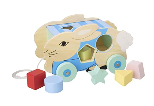 Peter Rabbit Toys – Peter Rabbit Pull Along Toy Shape Sorter, Wooden Toys – Early Development & Activity Toys for Boys Girls, Toddler Toys - Official Licensed Peter Rabbit Gifts by Orange Tree Toys von ORANGE TREE