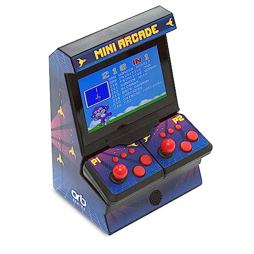 Thumbs Up 2 Player Retro Arcade Machine Orb Mini Arcade Machine mit Dual-Controller - Inkl. 300x 8-Bit Spielen, Dunkelblau von Thumbs Up