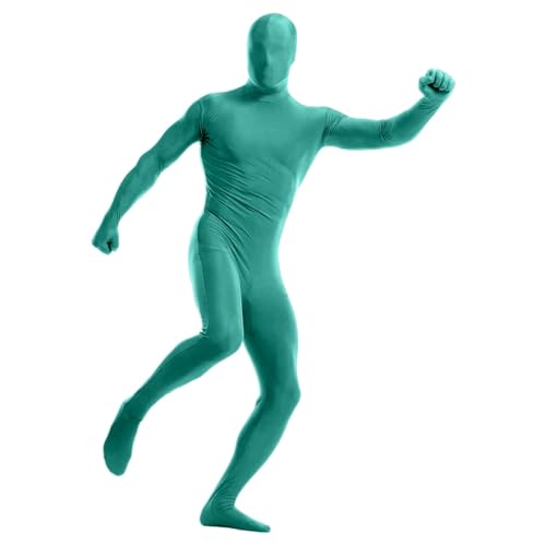 Ganzkörperanzug Orange, Herren Body GanzkörperOverall für Erwachsene, Open Face Cosplay Jumpsuit Tight Damen Manner ganzkörper Slenderman Kostüm Halloween Weihnachten Unisex (01 Dark Green, M) von Orbgons