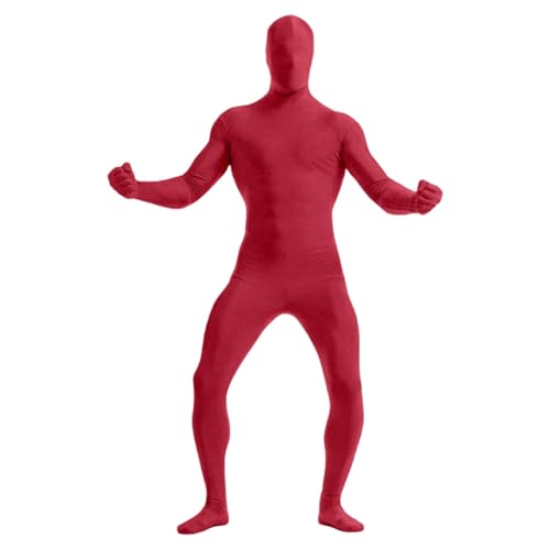 Orbgons Ganzkörperanzug Full Bodysuit Open Face ZentaiKostüm Cosplay Jumpsuit Unisex Unitard Body Suit Overalls mit Handschuhen AlienKostüm für Halloween Karneval (XL) von Orbgons